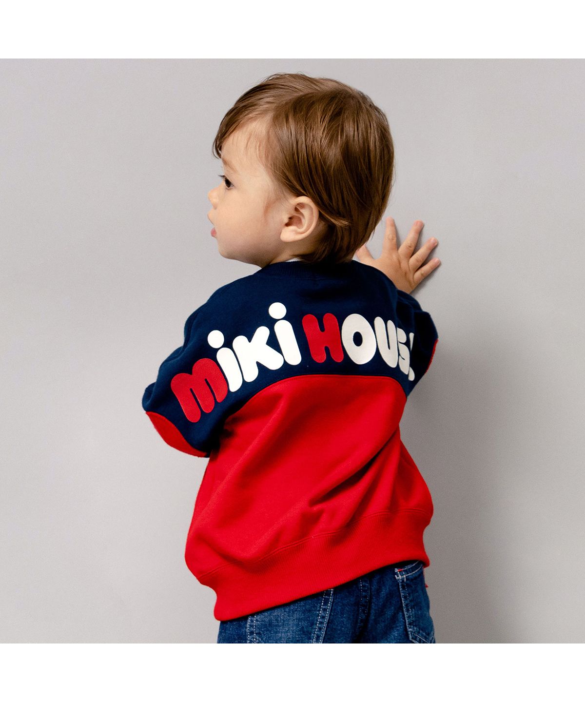 mikihouse 【ミキハウス】 バックロゴトレーナー ネイビー×レッド 80cm mikihouse 【ミキハウス】 バックロゴトレーナー ネイビー×レッド 80cm