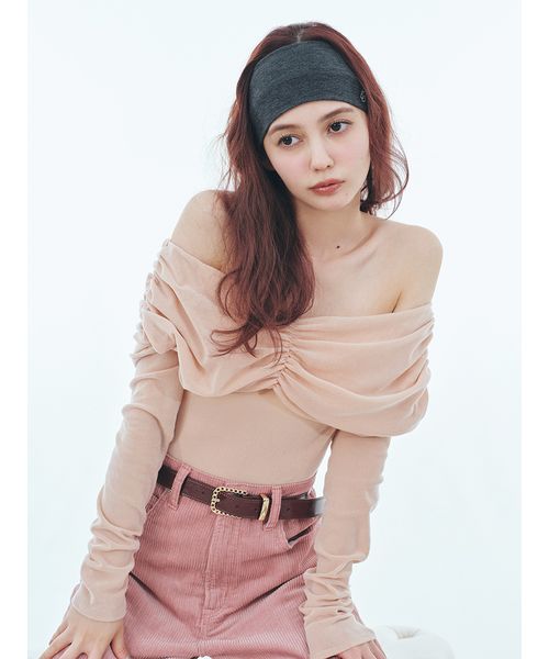 LILY BROWN Lingerie カップインオフショルダーボディ LILY BROWN Lingerie】カップインオフショルダーボディ(Tシャツ