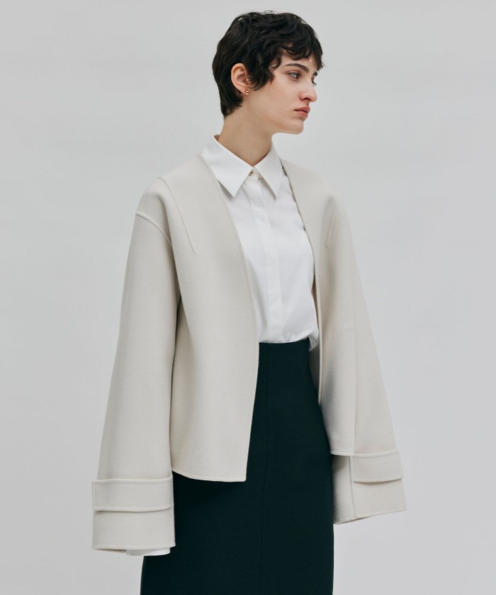 BEIGE GRASSE / リバーウールクロップドコート ECRU 2 BEIGE GRASSE / リバーウールクロップドコート ECRU 2