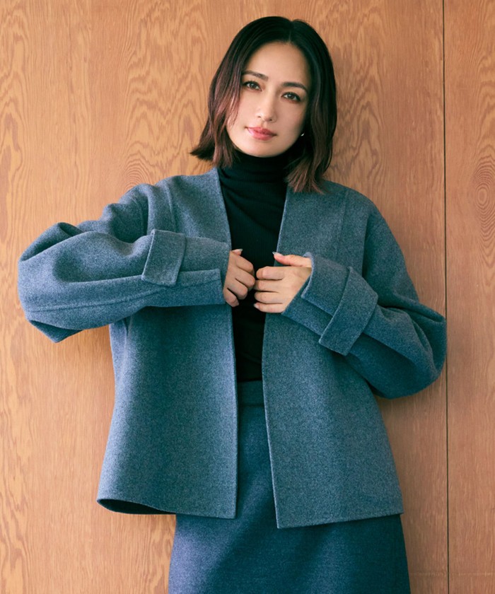 BEIGE GRASSE / リバーウールクロップドコート MDGRAY 32 BEIGE GRASSE / リバーウールクロップドコート MDGRAY 32
