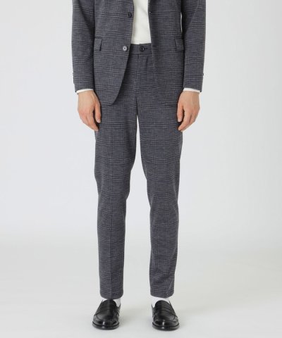 グレンチェックウールジャージートラウザーズ