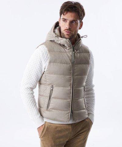 ポリエステルスエードダウンベスト