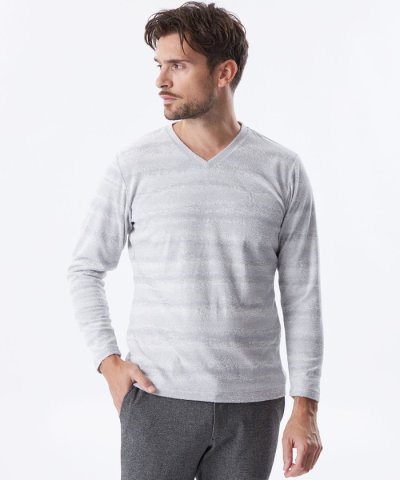 クラッシュボーダーパイルジャカードカットソー