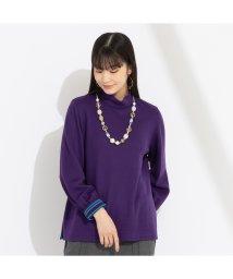 Liliane Burty/先染めソフトポンチ　ハイネックＴシャツ［同素材アイテム有］/506880900