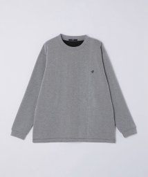 SHIPS MEN(シップス　メン)/【WEB限定】SHIPS:〈抗菌・防臭〉ワンポイント ロゴ バーズアイ クルーネック 長袖 Tシャツ/ダークグレー