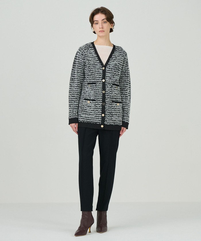 ツイードバイカラーニットカーディガン(506882095)｜阪急百貨店公式