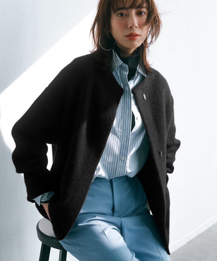ブラウス シャツ 「CLASSY.10月号掲載/洗える」TWマットクロス ペプラム ブラウス レディース CLASSY.10月号掲載/洗える】TWマットクロス ペプラム ブラウス
