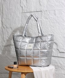 UNGRID bag/アングリッド Ungrid メタリックナイロンキルティング ラージトートバッグ/506893759