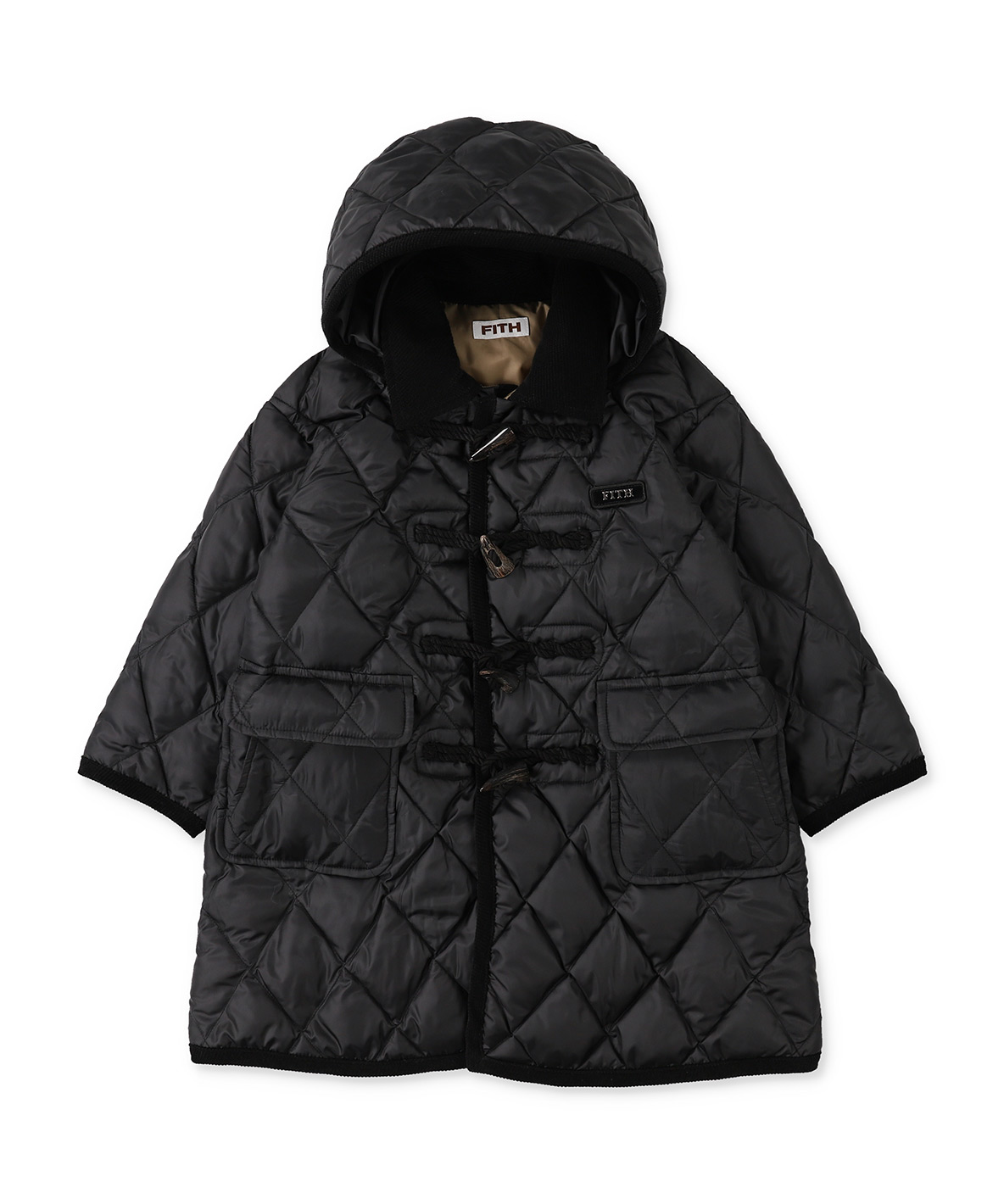 FITH フィス FITH FLAREBallQuiltedDuffleCoat ブラック 1 FITH フィス FITH FLAREBallQuiltedDuffleCoat ブラック 1