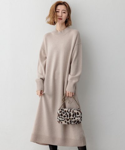 【洗える】カシミヤブレンド ニットワンピース