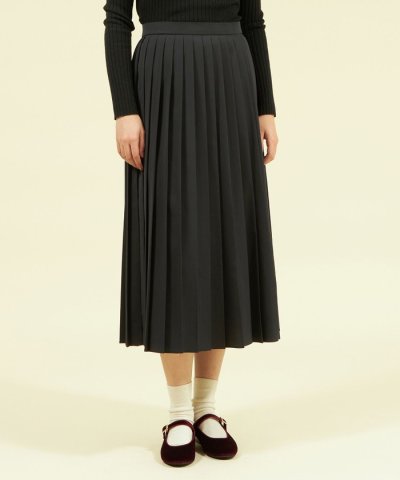 グロッシーツイルタックプリーツスカート