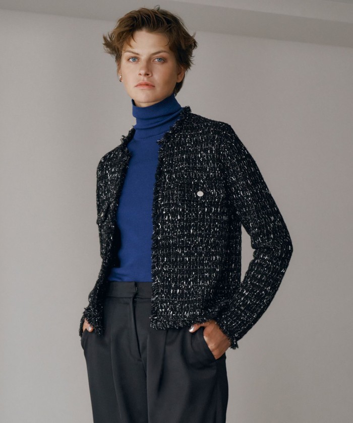 ルレックスニットツイード カーディガンジャケット(506899753)｜阪急