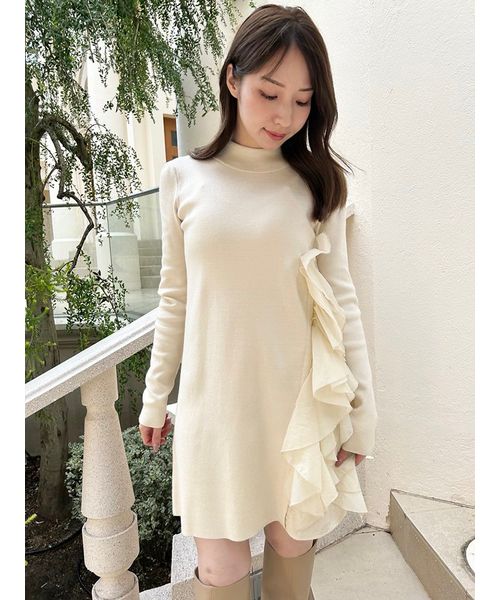 ラッフルデザインドッキングニットワンピ(506915916)|阪急 ラッフルデザインドッキングニットワンピ(506915916)|阪急
