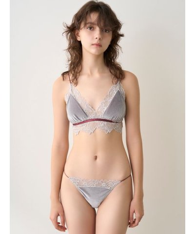 【LILY BROWN Lingerie】ブラレットセット／ベロアマルチカラー