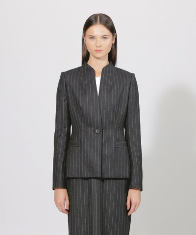 【EPOCA DI BASE】 コンパクトウールフラノ スタンドカラージャケット