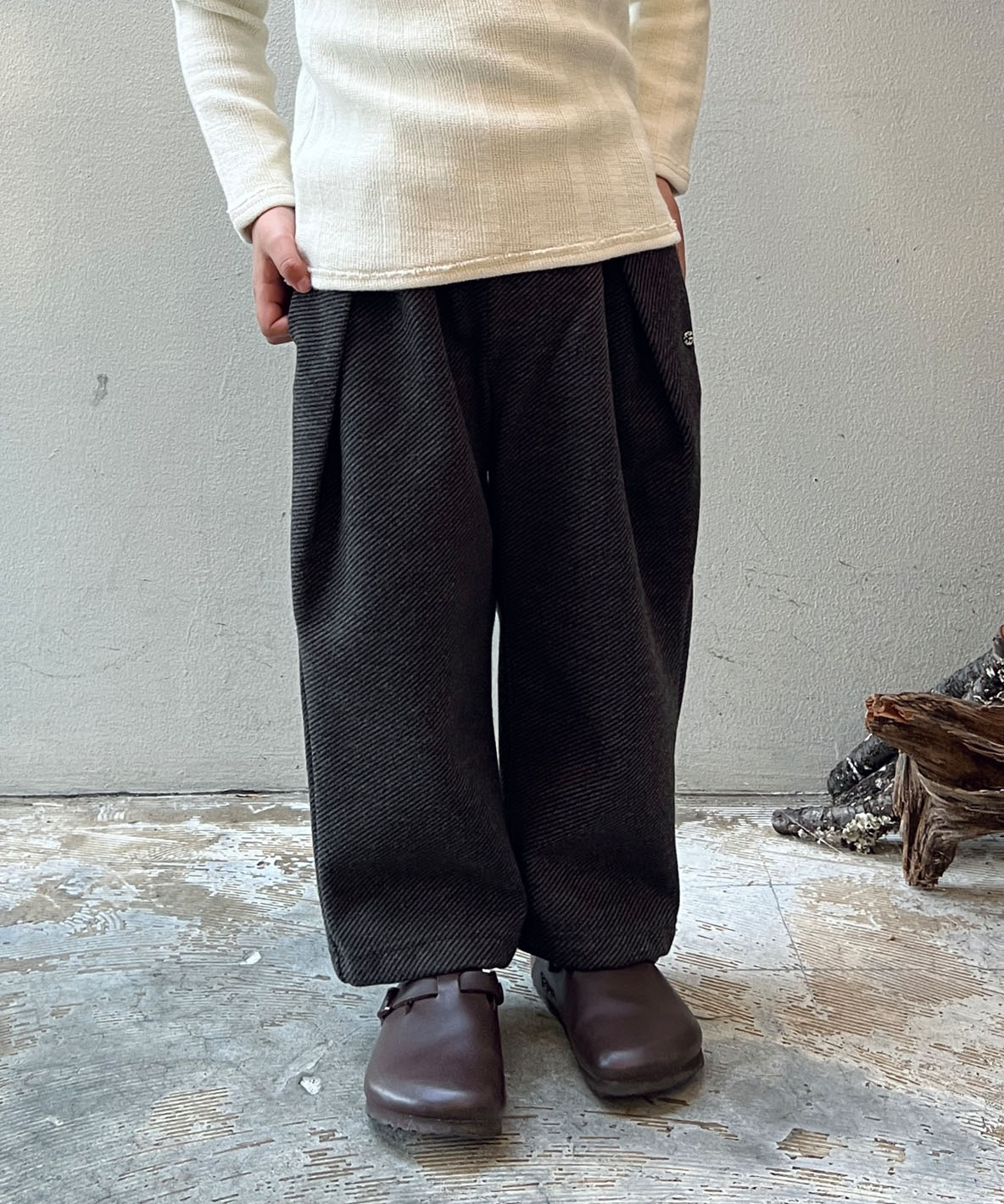 FITH フィス FITH KnitMeltonKerseyPants チャコールグレー 100cm FITH フィス FITH KnitMeltonKerseyPants チャコールグレー 100cm