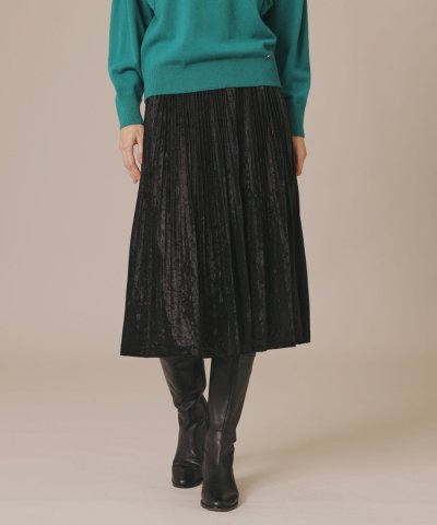 【婦人画報掲載】クラッシュベロアプリーツスカート