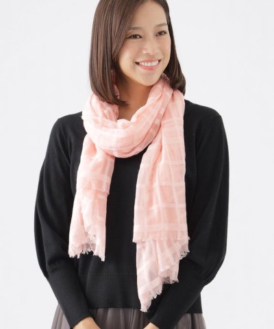 【ウォッシャブル】エアリーウールシアチェックストール