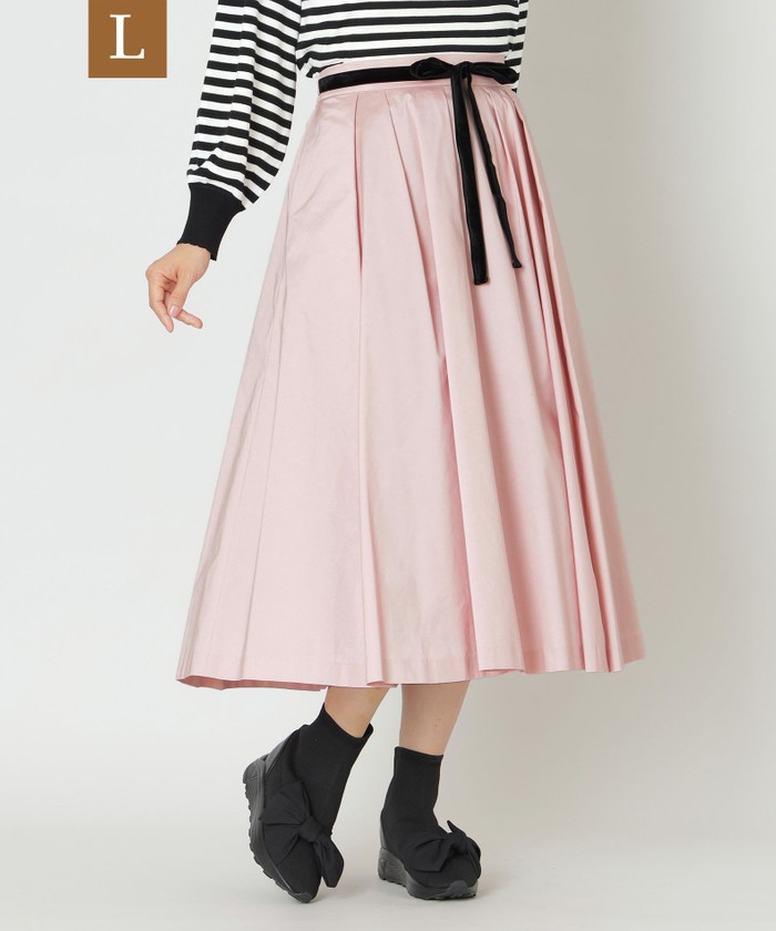 ピンク系｜Aラインスカート｜TO BE CHIC(Lサイズ)(トゥー ビー