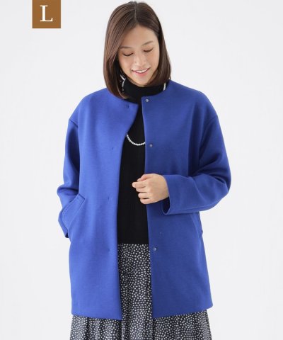 【L】【ウォッシャブル】ベアダンボールノーカラーコート