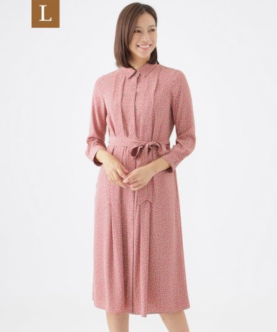 【L】【ウォッシャブル】ジオメトリックプリントワンピース