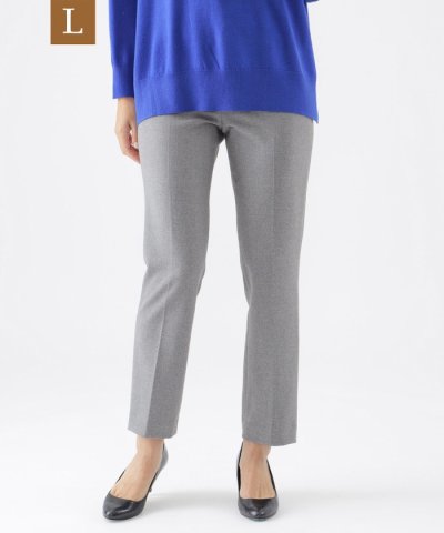 【L】【ウォッシャブル】ピーチツイルテーパードパンツ