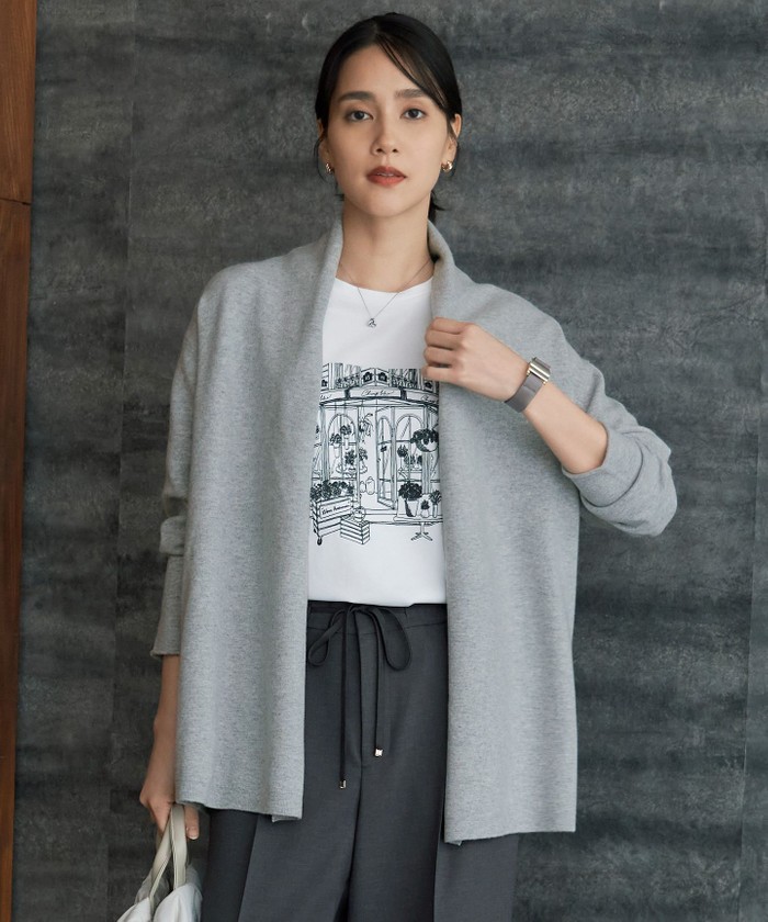 大きいサイズ 23区 コンフォートストレッチカーディガン(自由区ICB