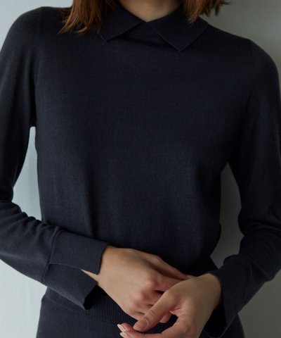 【La maglia】 シャツカラー ニットプルオーバー