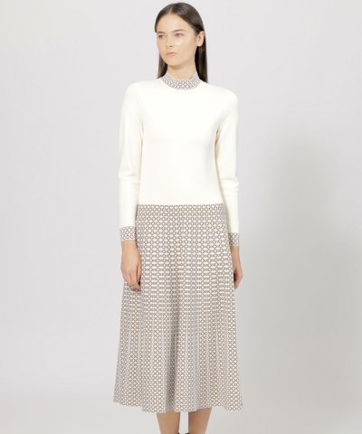 【EPOCA STORIA】 ジオメトリックジャカード ニットドレス  《WEB