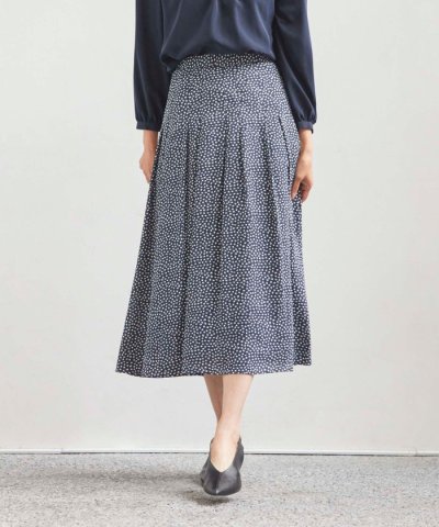 【ウォッシャブル】ジオメトリックプリントタックスカート