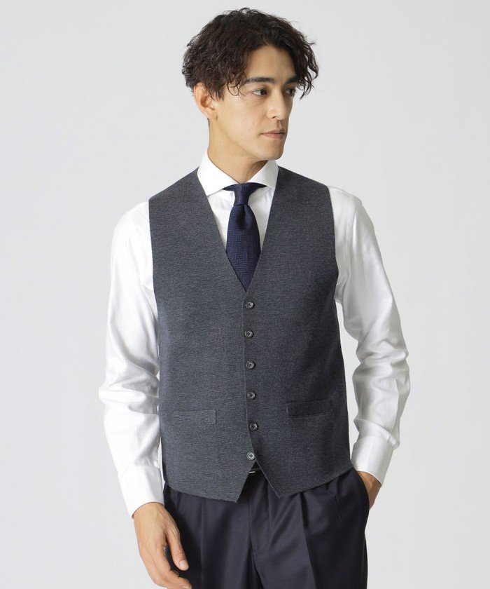Washable】オープンニットベスト(506896079)｜HANKYU MEN