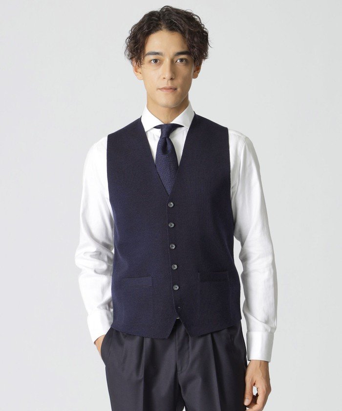 Washable】オープンニットベスト(506896079)｜HANKYU MEN