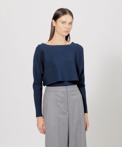 レイヤードリブニットプルオーバー