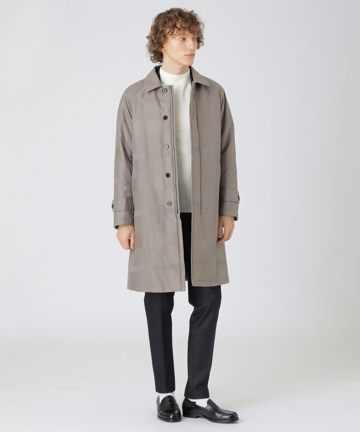 シャドーチェックパデッドステンカラーコート(506896746)｜HANKYU