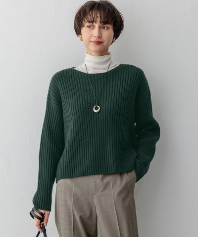 【Oggi2月号掲載/洗える】カシミヤブレンド クロップド ニット