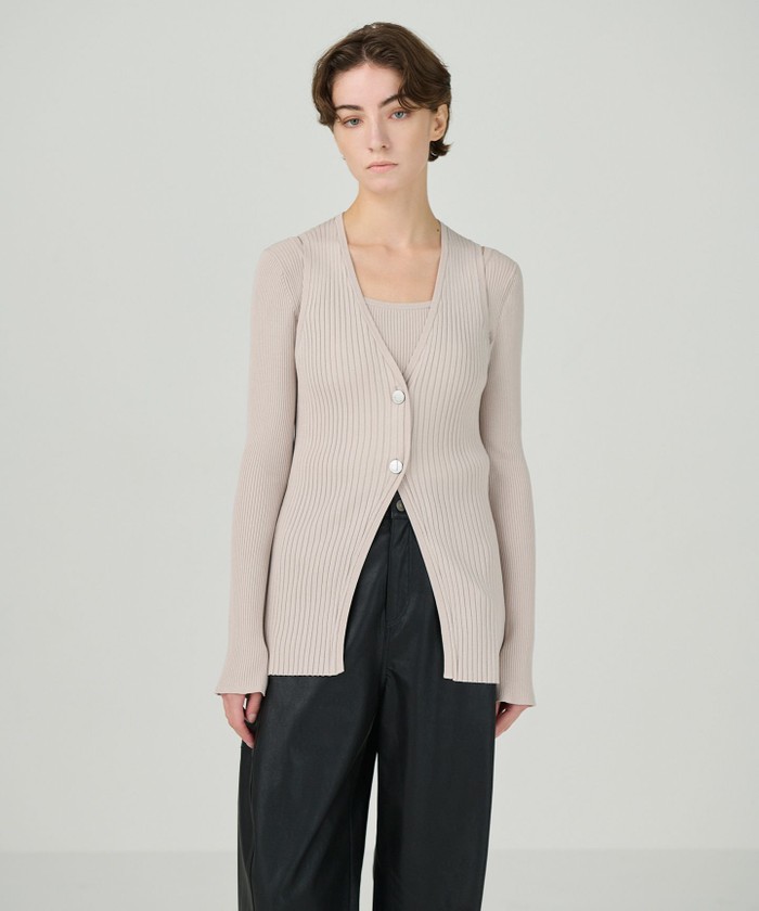 GRACECONTINENTAL リブニットベスト ベージュ 36