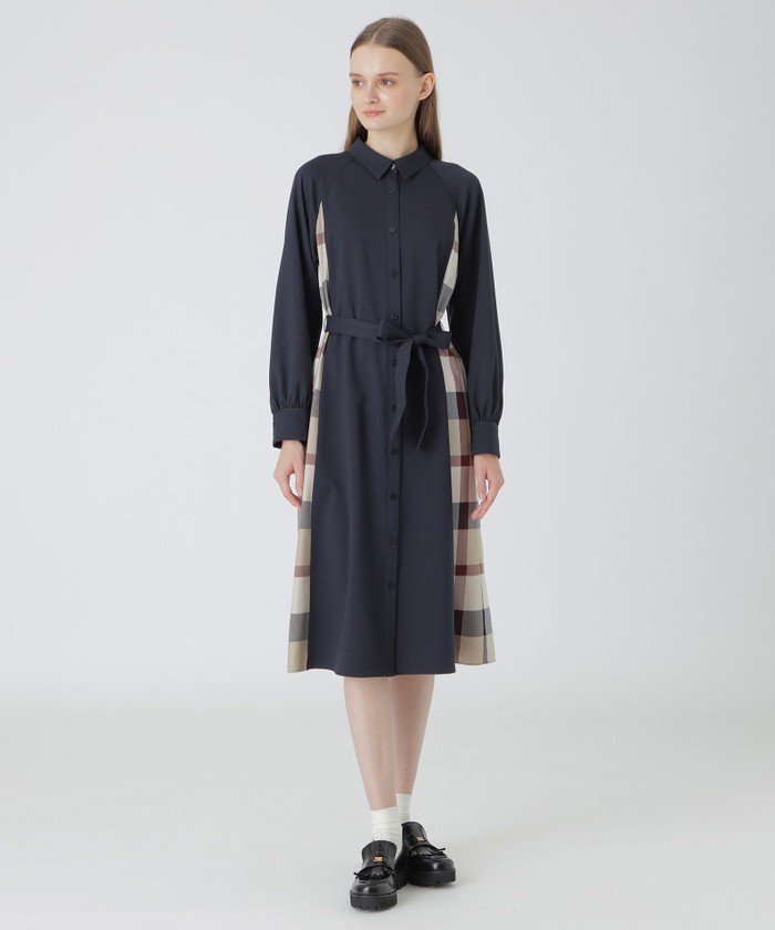 BLUE LABEL CRESTBRIDGE ソフトクリアツイルドレス　ネイビー 一部店舗限定】ソフトクリアツイルドレス(506870992)｜阪急百貨店公式