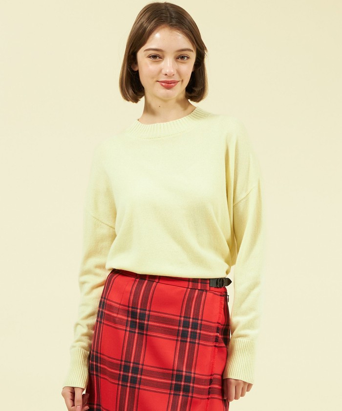 マッキントッシュフィロソフィー カシミヤ混 セーター 黄色 M レディース ウールカシミヤクルーネックカーディガン(トップス)｜MACKINTOSH