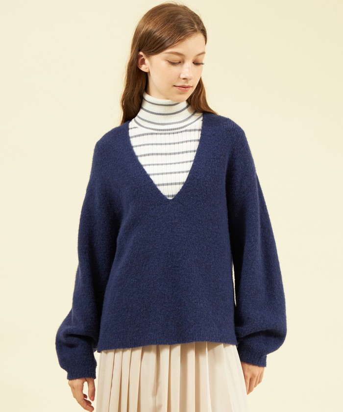 マッキントッシュフィロソフィー　5分袖ニット　新品タグ付き　ネイビー マッキントッシュフィロソフィー 5分袖ニット 新品タグ付き ネイビー