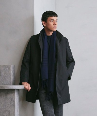 【BLACK OF BLACKs】スタンドカラーコート/袖まで中わたキルトライナ