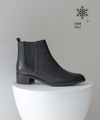 【スノーソール】ローヒールサイドゴアブーツ