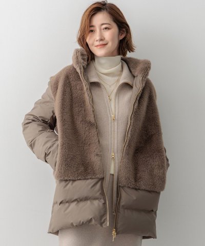 【杏さん着用/Oggi1月号掲載】ECOPEL エコファーコンビ ダウンコート