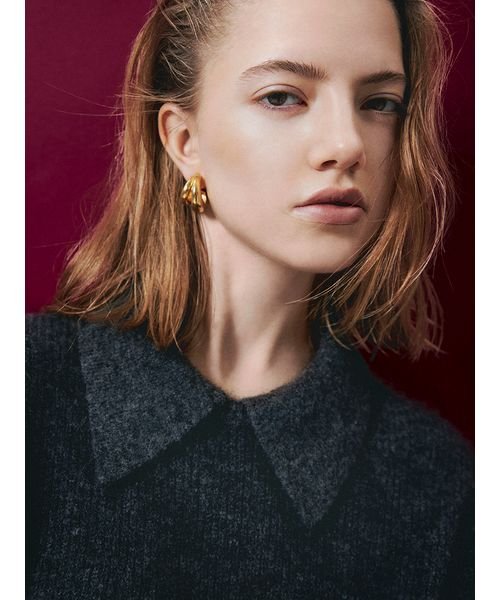 FOXEY BOUTIQUE ベロアカラーセーター 42418 ブラック  