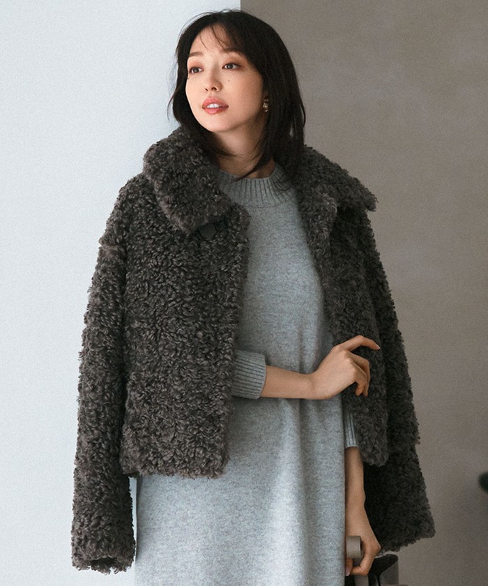 極美品✨ Tnewties 私は今ラスベガスにいる カーリーファージャケット L ECOPEL カーリーファー ブルゾン(506989130)｜阪急百貨店公式通販