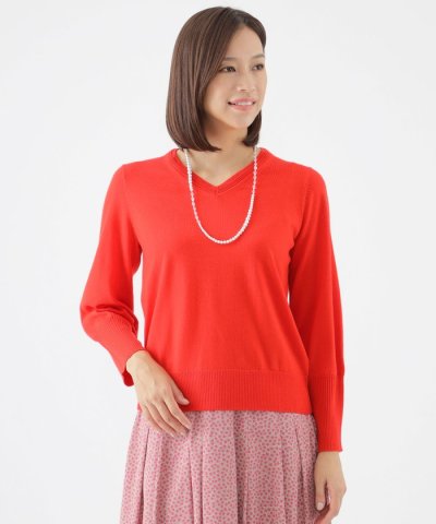 【WEB・一部店舗限定】【ウォッシャブル】スーパーファインウールVネックプルオー