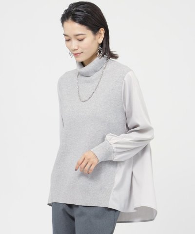 【1枚で着映える！】【カタログ掲載品】【ウォッシャブル】ブラウスコンビプルオーバ