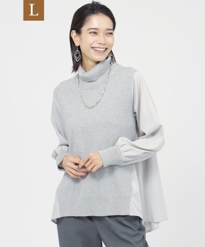 【L】【1枚で着映える！】【カタログ掲載品】【ウォッシャブル】ブラウスコンビプル