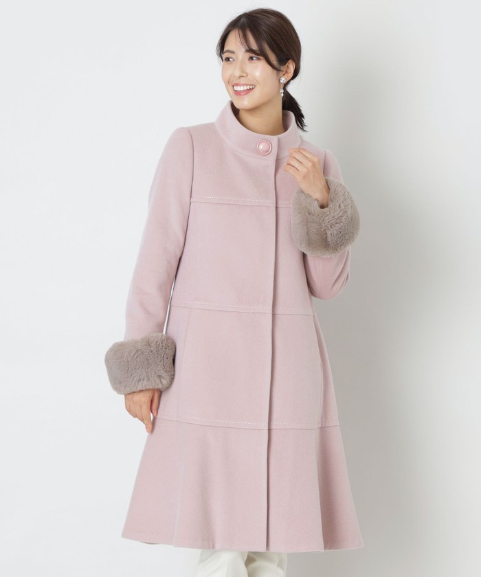 TO BE CHIC♡ピンク ロングコート カシミヤ混 TO BE CHIC♡ピンク ロングコート カシミヤ混 TO BE CHIC♡ピンク