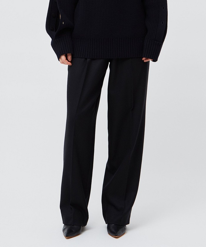 BEIGE TERNES / フロントジップワイドパンツ BLACK 2