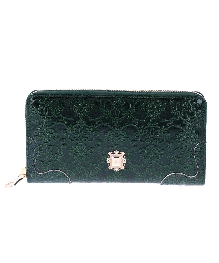 ANNASUI(バッグ) ルーミー ラウンドファスナー長財布 グリーン F ANNASUI(バッグ) ルーミー ラウンドファスナー長財布 グリーン F